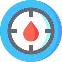 A blood drop icon in a blue circle vector