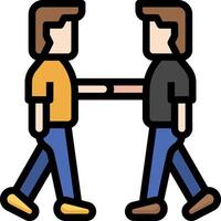Two people shaking hands with each other vector