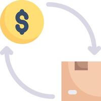 A box with a dollar sign and a paper bag vector