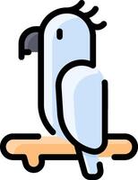 A cartoon bird sitting on a branch vector