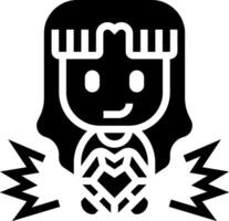 A black and white logo of a girl with a heart vector