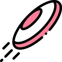 A pink and black frisbee flying in the air vector