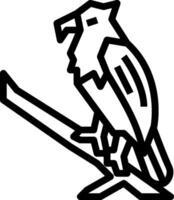 A black and white drawing of a bird sitting on a branch vector