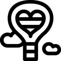 A heart shaped light bulb with clouds in the background vector
