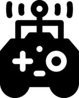 A black and white image of a game controller vector