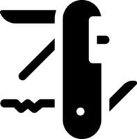 A black and white image of a knife and scissors vector