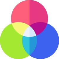 Three circles with different colors vector
