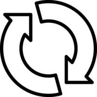 A circular arrow symbol with arrows pointing in different directions vector