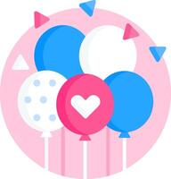 Balloons with heart and blue and pink colors vector