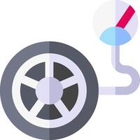 A car tire with a speedometer on it vector