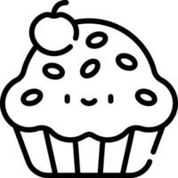 A cupcake with a smiley face on it vector