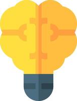 A light bulb with a brain inside vector