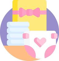 A diaper, a box and a heart vector