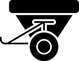 A black and white image of a wheeled cart vector