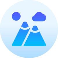 The icon for the app is blue and has two mountains vector