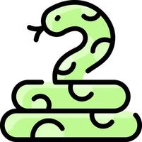 A green snake with a question mark on top vector
