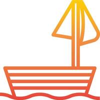 A boat with sail on the water vector