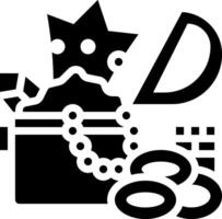 A black and white image of a box with a crown and a diamond vector