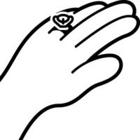 A hand with a ring on it vector