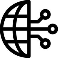A globe with a circuit board connected to it vector
