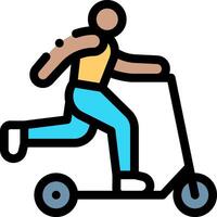 A man riding a scooter on a white background vector