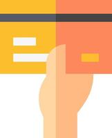 A hand holding a credit card in two different colors vector
