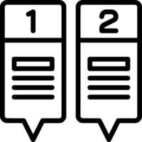 Two black and white icons of two paper notes vector