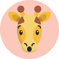 A giraffe head in a round circle vector