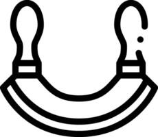 A horseshoe with two handles on it vector