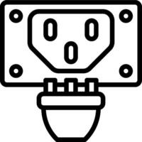 A black and white icon of an electrical outlet vector