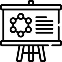 A black and white icon of a presentation board vector
