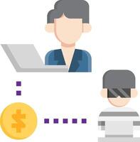 A person is using a laptop and a coin vector