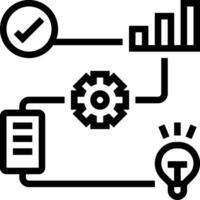 A black and white icon of a process diagram vector