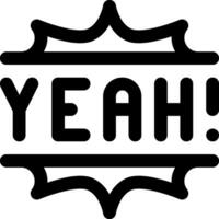 A black and white logo with the word yeah vector