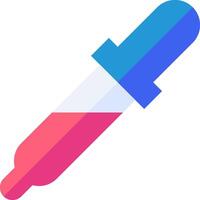 A syringe with a pink and blue tip vector