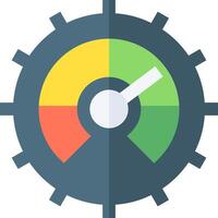 A colorful gear with a clock on it vector