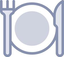 A plate with a fork and knife on it vector
