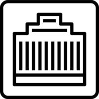 A black and white icon of a building vector