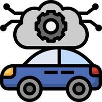 A car with a cloud on top and gears on the side vector