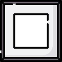 A square square button icon on a white background vector