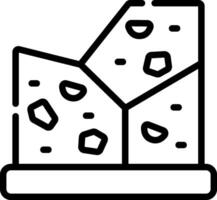 A black and white image of a piece of cheese vector