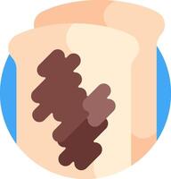 A piece of toast with chocolate on it vector