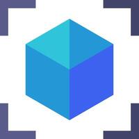 A blue cube with a white background vector