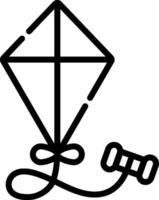 A kite with a rope attached to it vector