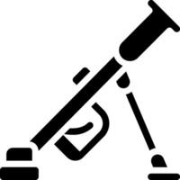 A black and white image of a telescope vector