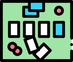 A board game with four pieces on it vector