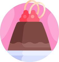 A chocolate pudding with two rings on top vector