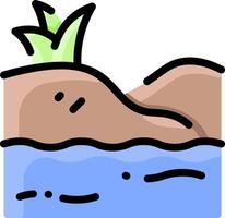 A cartoon island with a palm tree on it vector