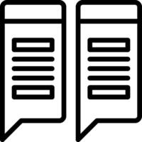 Two speech bubbles with a note in the middle vector
