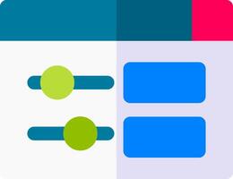 A colorful button with two circles on it vector